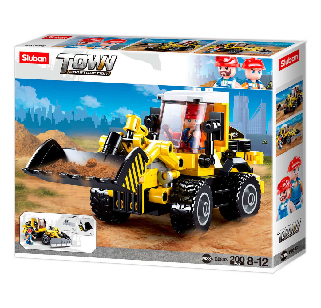 Klocki SLUBAN TOWN Spychacz 200el – kreatywna zabawka dla dzieci