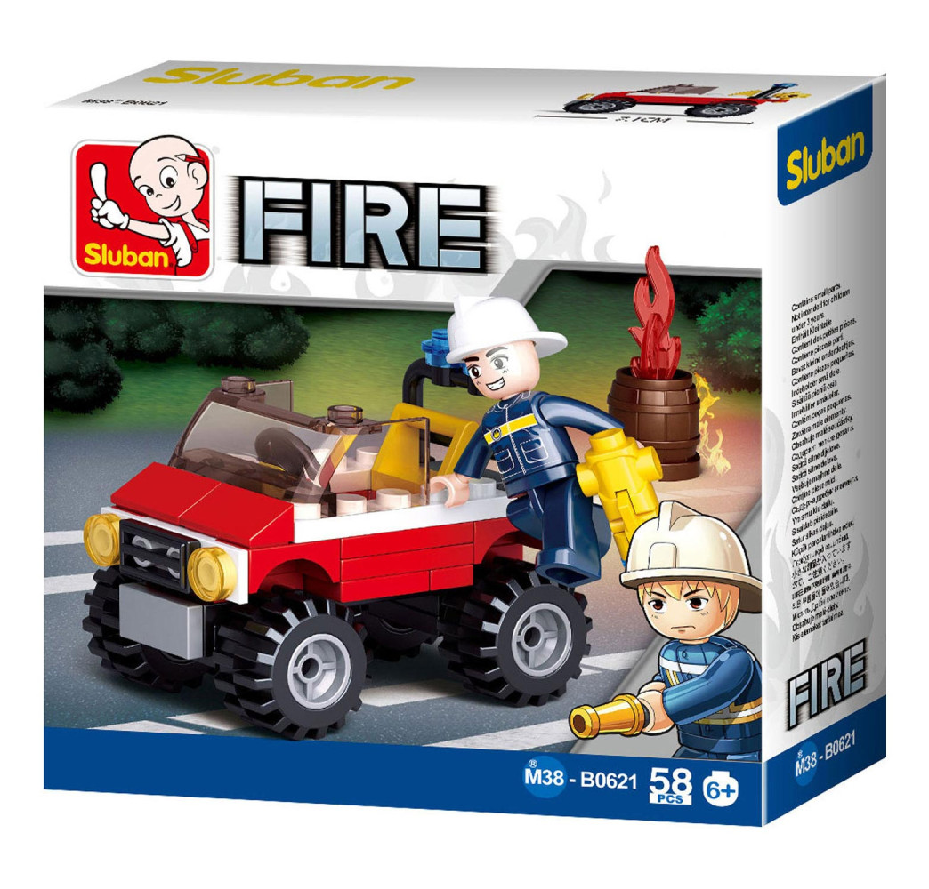 Klocki SLUBAN Fire Straż Pożarna 58 el. – zabawka dla dzieci