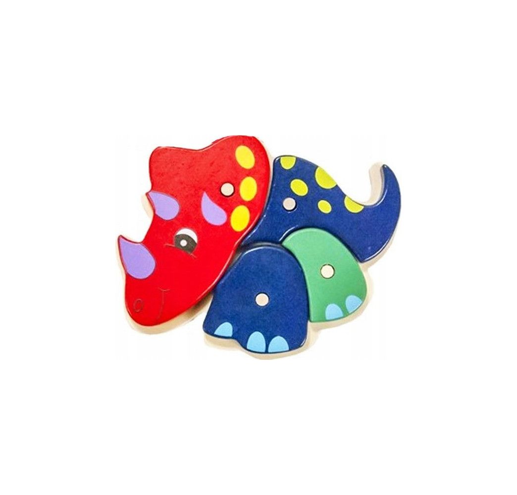 Puzzle drewniane dinozaury 4 el. – idealny prezent dla malucha