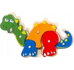 Puzzle drewniane dinozaury 5 el. – zabawka edukacyjna dla dzieci