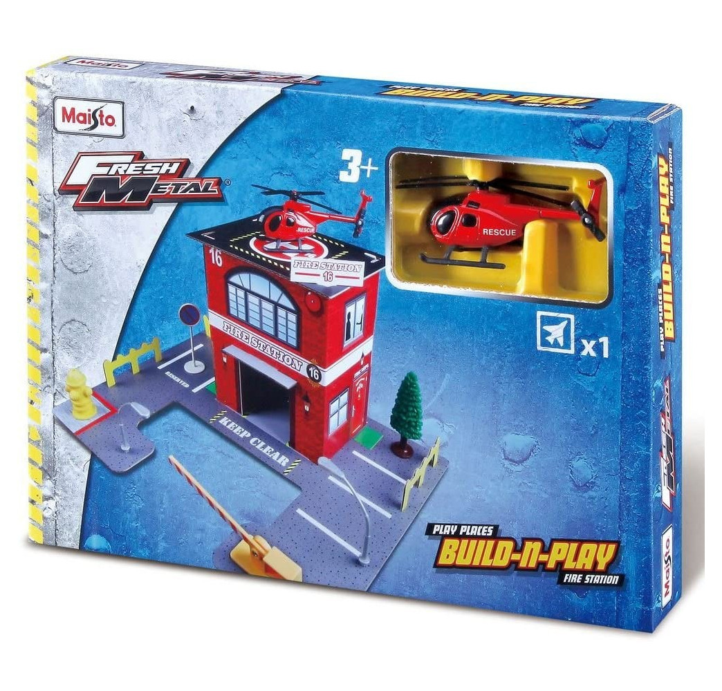 Maisto Build N Play Straż Pożarna z Helikopterem – zabawka dla dzieci