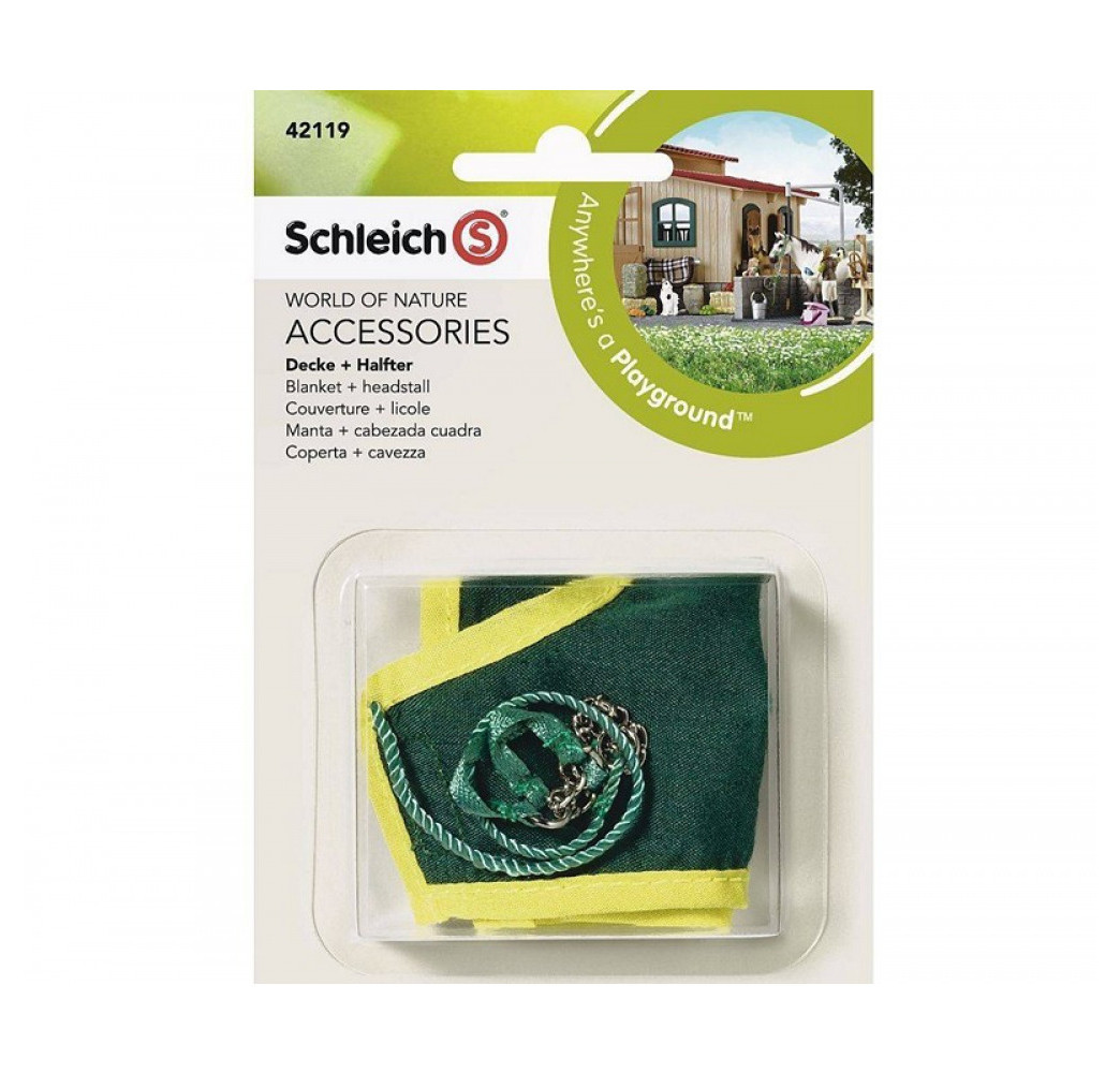 Schleich 42119 zielony koc z kantarem – akcesoria dla konia