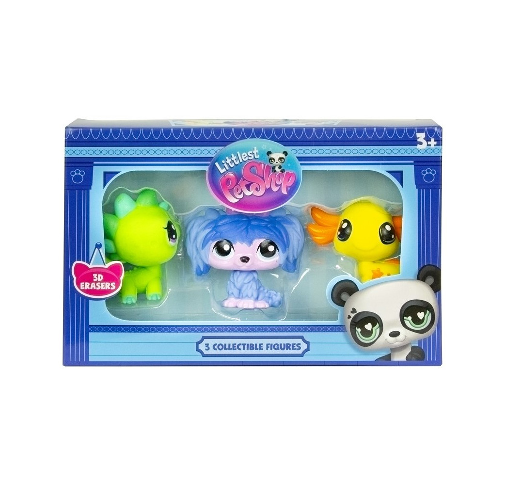 Hasbro Littlets Pet Shop 3D Erasers 3pak dla dzieci
